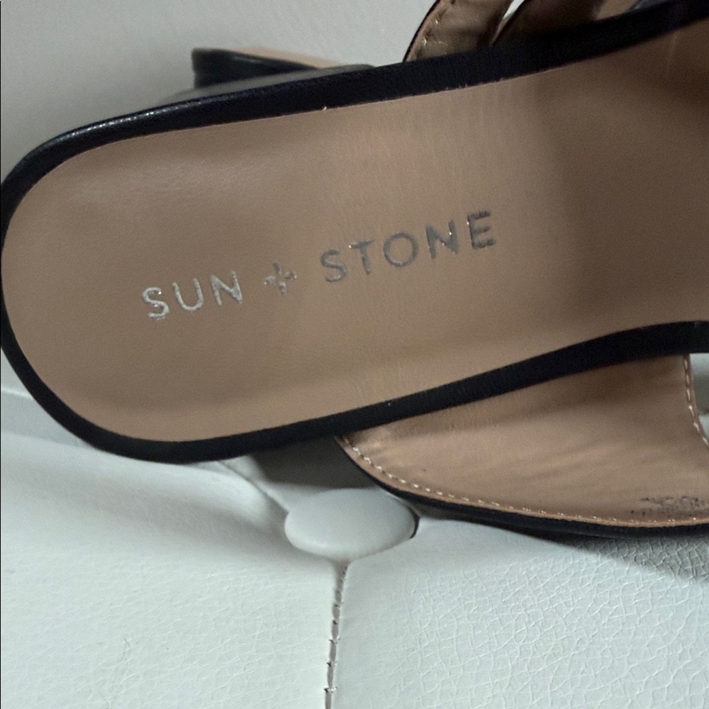 Sun + Stone Black Multi-Strap Mules View 6
